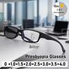Unisex Retro Square Frame Multifocal Photochromic Presbyopia Glasses Business Hd Blue Light Blocking Reading Glasses To +4.0