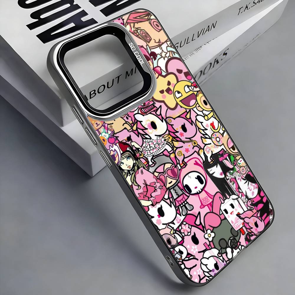 Япония Чехол для телефона Tokidoki для iPhone 17,16,15,14,13,12,11 Plus,Pro Max, Цветной серебристый чехол для телефона