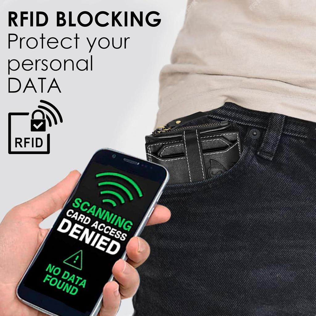 Кошелек из натуральной кожи для мужчин с держателем для карт | Мужской кошелек | Мужской кошелек с RFID | Кошелек