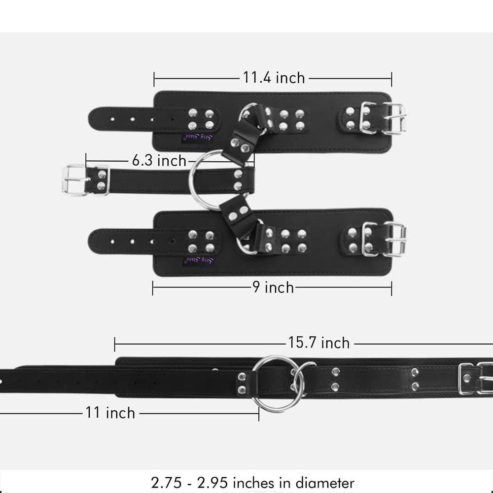 Bondage Restraint Couples Sex Toy Set Neck To Wrist Adjustable Handcuffs Collar Sex Restraints Women Adult Sex Toys SM Kit