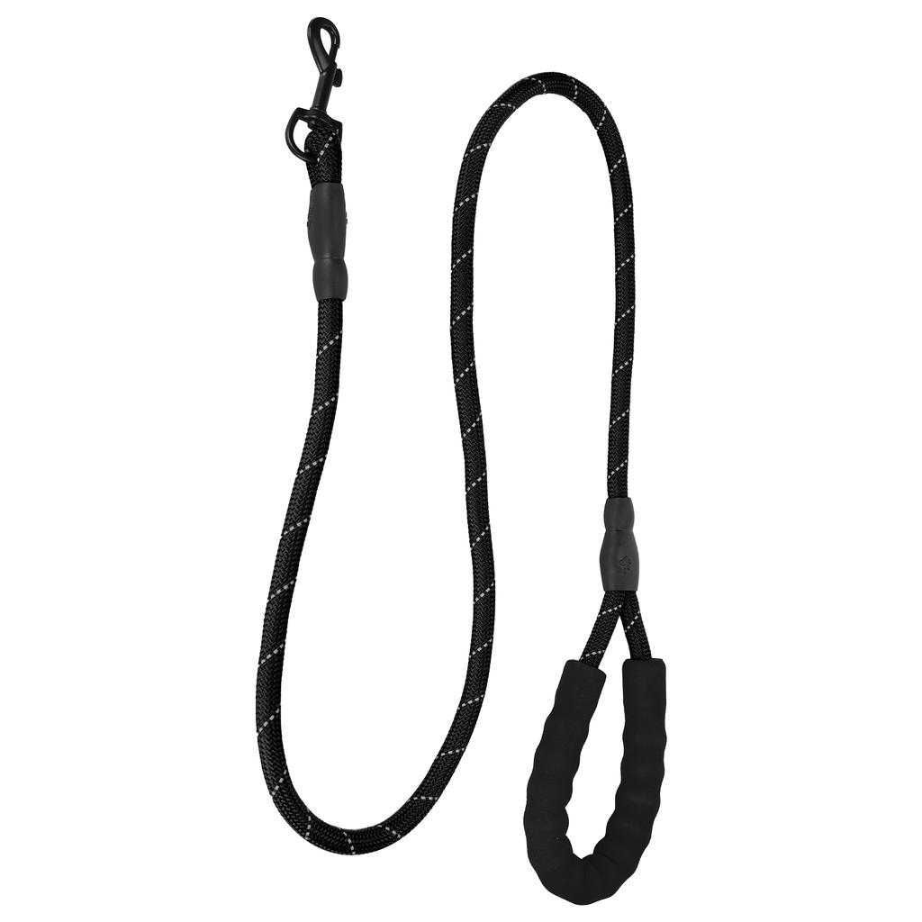 Pet Heavy Duty Nylon Leash Reflective Round Rope Suitable for Medium and Large DogsBlack