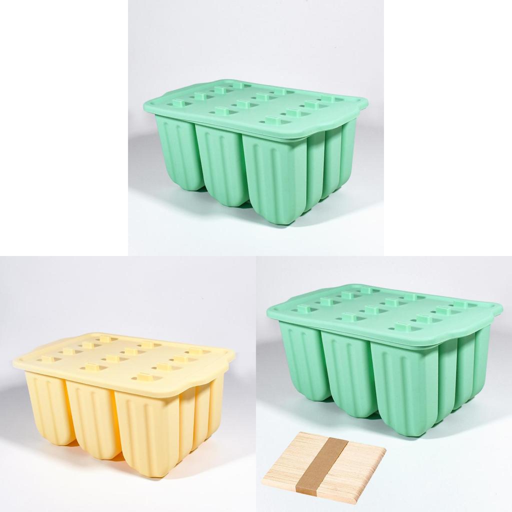 Silicone Ice Pop Molds 12 Cavity With Lid For Homemade Frozen Treats