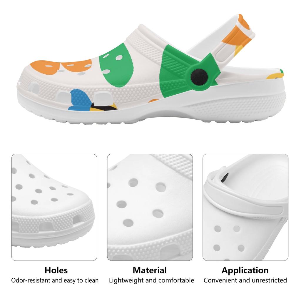 Cute Printed EVA Clogs Adult Unisex Ventilated Lightweight Slip On Casual Shoes Soft Sole Summer Sandals Daily Leisure Wear