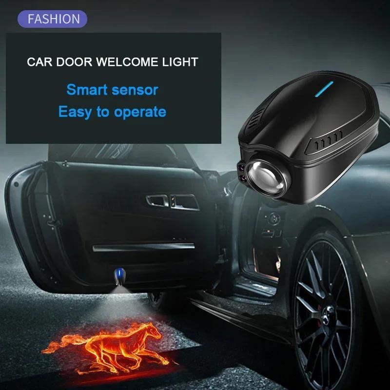 Для Chery Omoda C5 5 FX 2023 2024 2 шт. USB-перезаряжаемые светодиодные лампы-проекторы с логотипом GR Sport для дверей автомобиля, приветственные огни