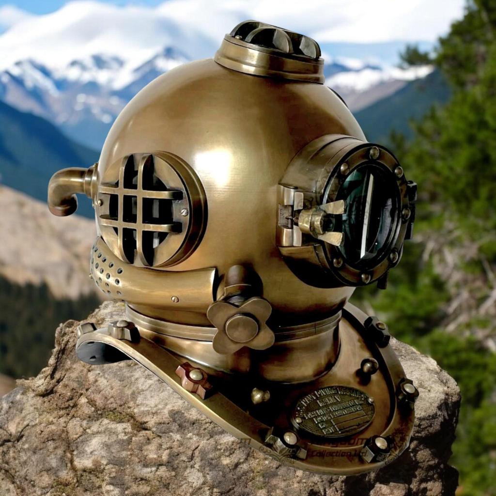 Bronze Finish US Navy Deep Sea Diver's Helmet - Nautical Gift