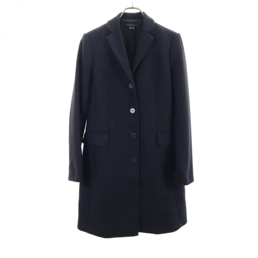 Theory Long Sleeve Wool Coat P Black Series Women Used