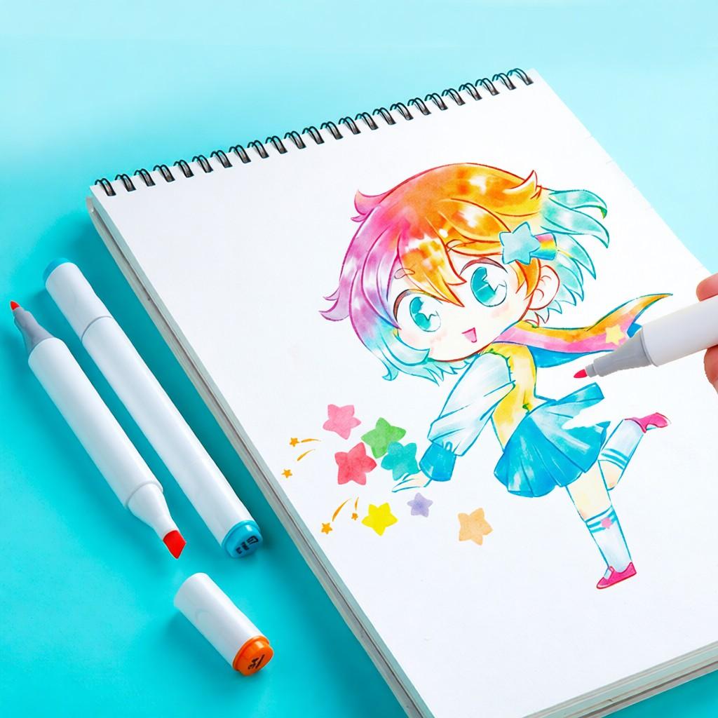30 Colors Alcohol Markers Set Double Tipped Colored Pens Fine Point Art Markers Packed in Cloth Bag for Kids Adult Coloring Drawing Illustrations Art