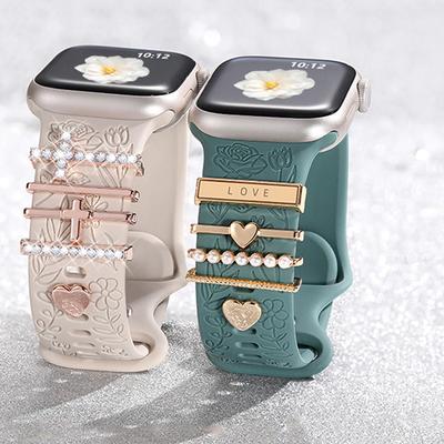 Украшение Для ремешка Apple watch ultra 2 8 7 9 10 Алмазные ювелирные подвески Аксессуары ремешки для часов samsung/Huawei 20/22 мм Браслет