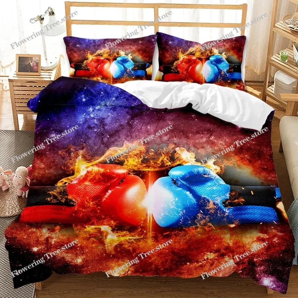 Боксерские перчатки, чехол-пододеяльник QueenKing Size, для подростков, мальчиков, мужчин, для спорта, бокса, игры, соревнования, мягкие полиэстера
