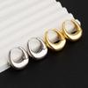 Гладкие металлические массивные серьги-кольца с позолоченным кольцом и пряжкой для ушей, круглые серьги для женщин