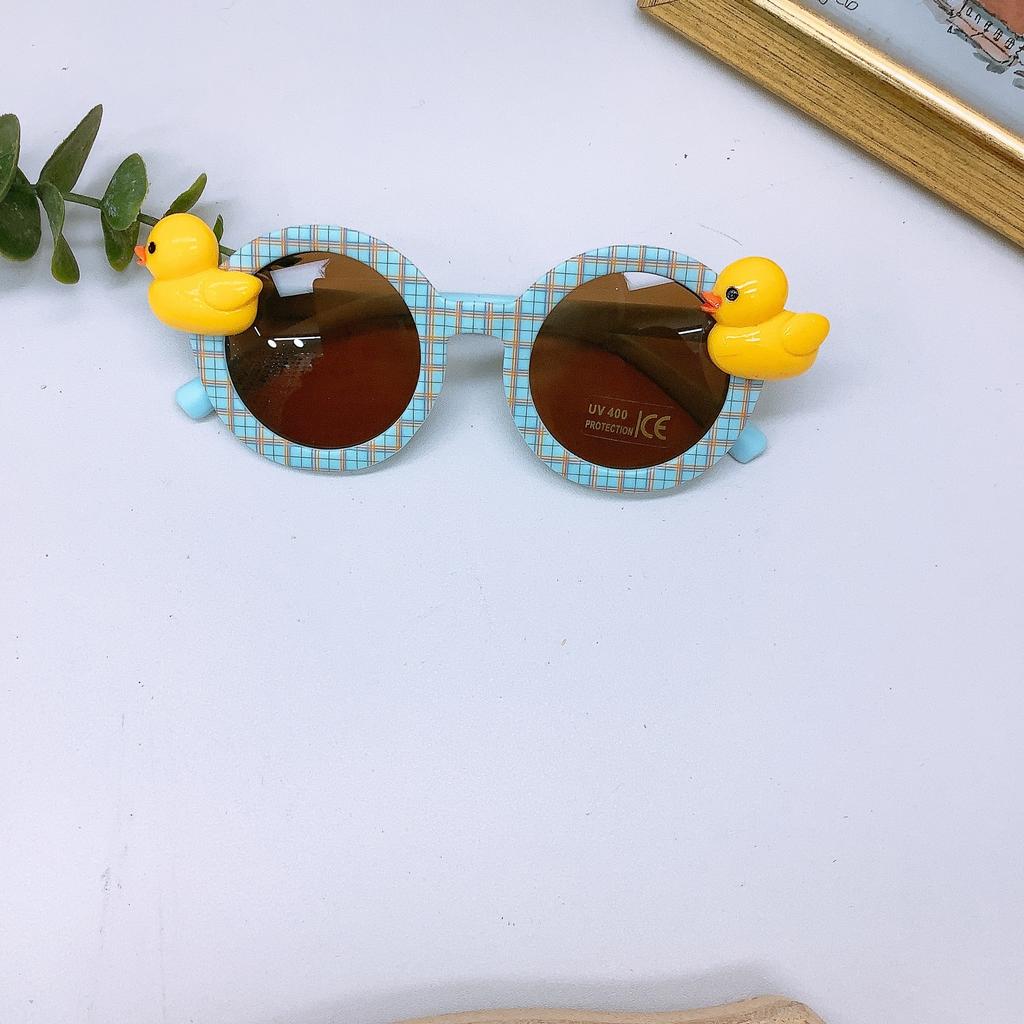 Ретро мода круглая оправа детские солнцезащитные очки Diy маленькая желтая утка, солнцезащитные очки защита от солнца и УФ-излучения очки