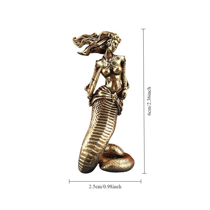 Brass Medusa Snaker Tea Pet Figurines Desk Decoration Home Decor Accessories for Living Room