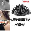 36Pcs Acrylic Ear Gauge Taper Tunnel Plug Expander Stretching Piercing Kit Sets