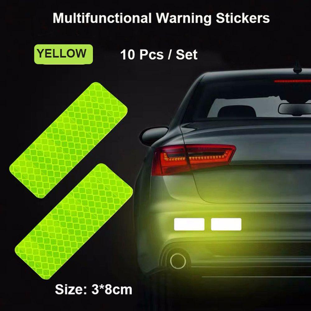 Riding Square Motorcycle Star Safety Sticker Bicycles Car Bumper Stickers Reflective Warning Strip