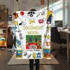 1PC Goodnight Moon Print Flannel Blanket, High quality All Seasons, Home Decor, Warmth and Comfort, Perfect for Christmas Gifts