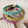 Korean Colorful Stripe Wide Hair Band New Fashion Sponge Headband For Women Girls Trendy Hair Ornament Accessories Headwear Gift