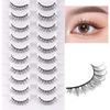 Pairs Korean Fake Eyelashes Faux Mink Lashes False Eyelashes Short Lashes Manga Lashes Cat Eye Look