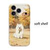 Charming Autumn Forest White Dog Bouquet Art Graphic Film Aesthetic Protective Shockproof Bumper Phone Case Cover For iPhone 14 15 16 17 Pro Max Plus