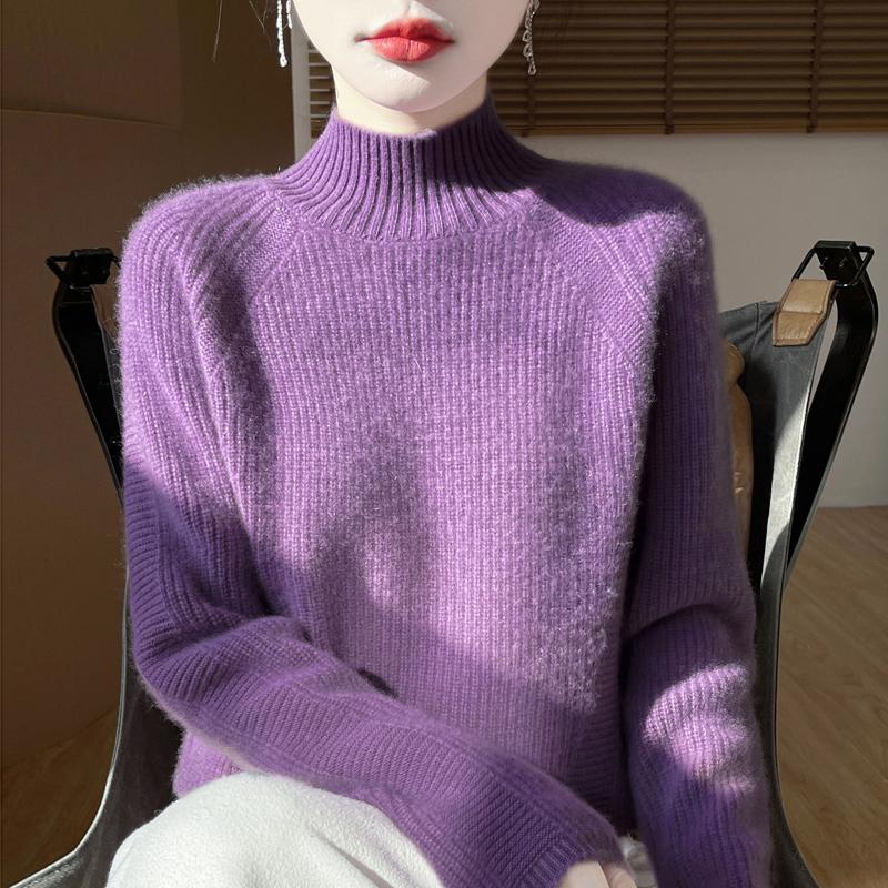 Women Sweater 100% Wool TIDENOVEL Turtleneck Knit Pullover Thick Winter Jumpers Female Knit Tops