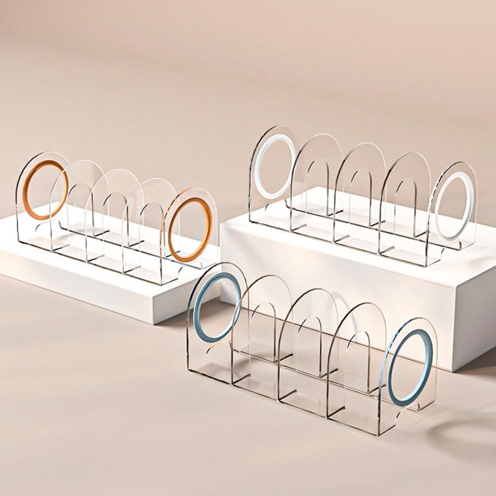 Save Space Handle Bookends Transparent Divider Book Stand Minimalism Desk Storage Rack
