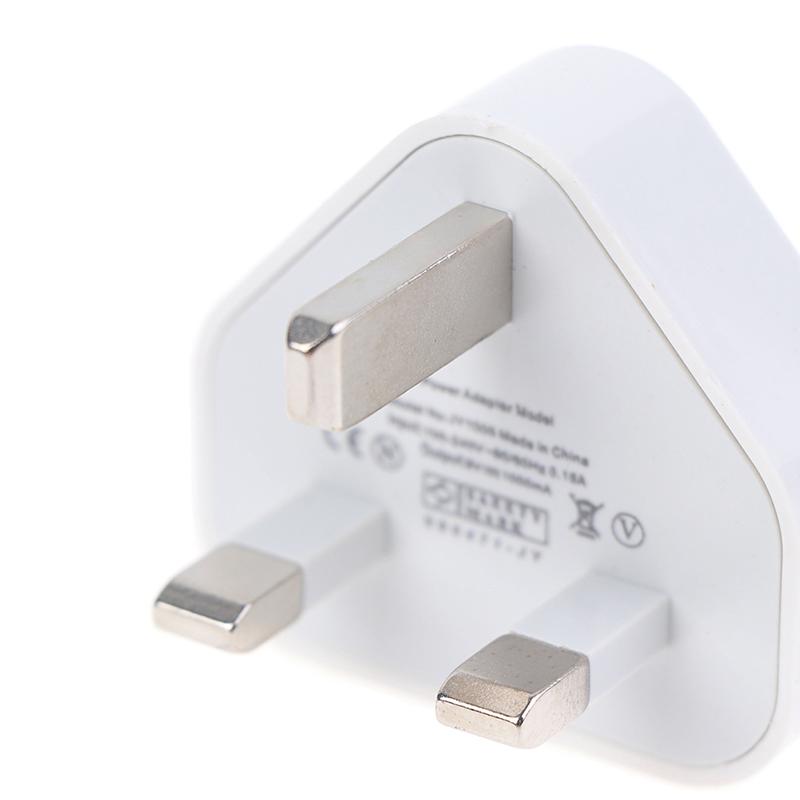 Быстрое быстрое 1-портовое USB-зарядное устройство 3-контактный адаптер для британской сети