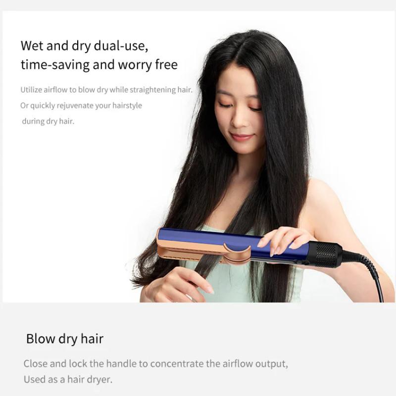 2 В 1 Профессиональный выпрямитель для волос и фен Ручной Быстрый нагрев Утюжок для волос с отрицательными ионами Инструмент для долговечной укладки
