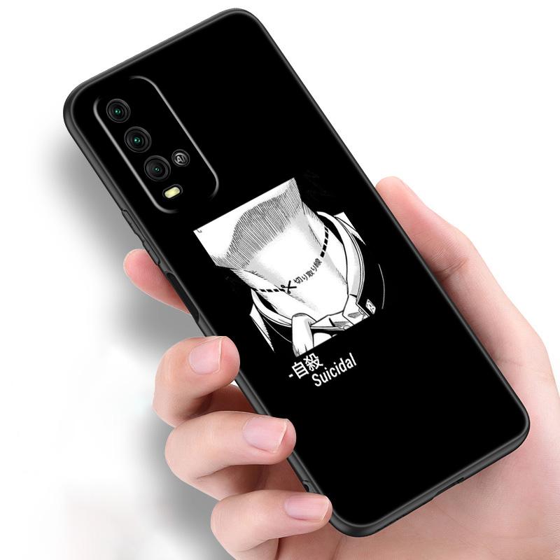 Эстетический силиконовый чехол для телефона «Грустное аниме Kawaii Girl» для Xiaomi Redmi Note 11 10 9 8 Pro 11T 10T 10S 9S 8T 9 9A 9C 9T, черный чехол