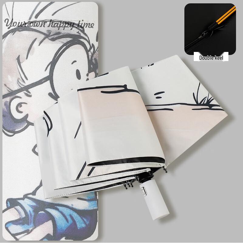 Tianai 3-Fold Black UV 8-Rib Dual-Use Umbrella