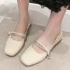 Мода Женская 2025 Весна Лето Новые Плоские Повседневные Лоферы Слипоны Стразы Мелкий Вырез Туфли Бабушкины Ультрамягкая Кожа Обувь для Ходьбы
