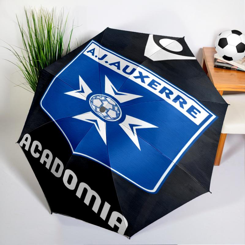 Auxerre Crest Design Automatic Folding Umbrella - 8-Rib Travel Umbrella with Auto Open/Close & Portable, Gift for Christmas, Birthdays