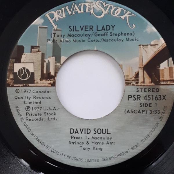 7-дюймовая пластинка DAVID SOUL Silver Lady PSR45163X Private Stock 1977 Канада Поп Б/у