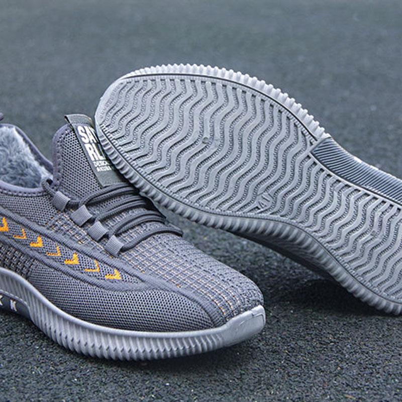 Хлопковая обувь, мужская утолщенная плюшевая теплая мужская нескользящая мягкая подошва, легкая осенне-зимняя спортивная повседневная обувь, зимняя обувь