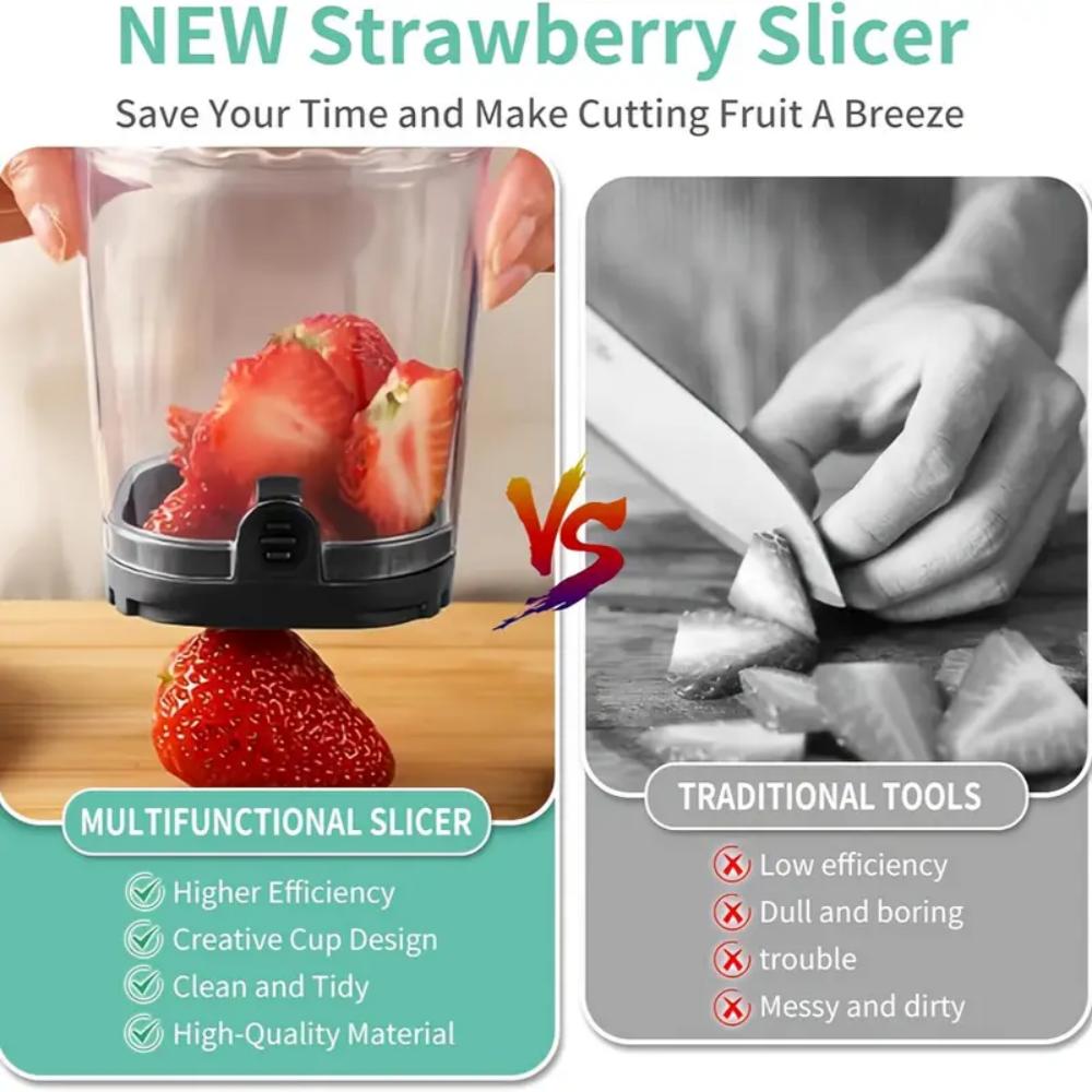 Слайсер для фруктов, слайсер для клубники, слайсер для бананов, слайсер для яиц, многофункциональный слайсер для фруктов, отсоединяемый, толщиной 50%, клубника, банан