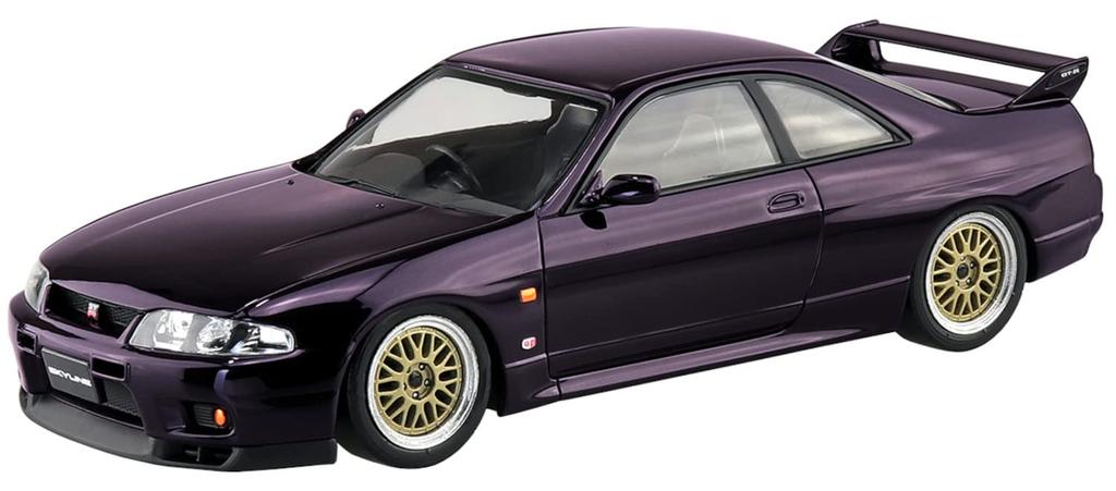 Aoshima Bunka Kyozai The Snap Kit Series Nissan R33 Skyline Custom Wheels Plastic Model Co., Ltd. (AOSHIMA) 1/32 GT-R (Midnight Purple) Pre-Colored