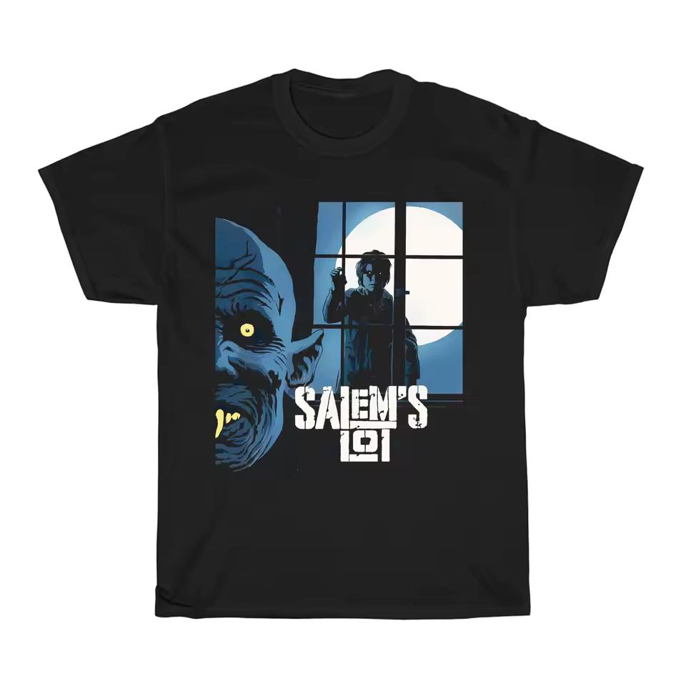 Horror Graphic T and kids tshirt Men Women Short Sleeve Salem's Lot Moon Night Window Vampire Illustration Premium Cotton Tops