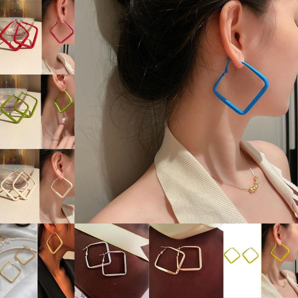 1 пара модных геометрических сережек, преувеличенные винтажные металлические серьги для женщин
