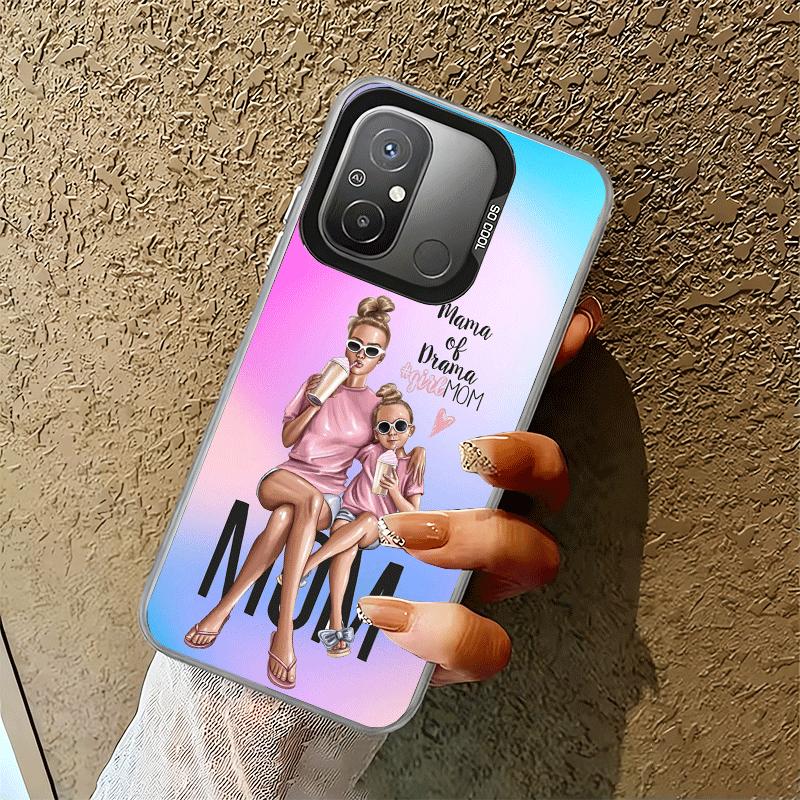 Girl Mom Baby Color Design Soft Phone Case for Xiaomi Redmi 15C 15 14C 13C 12C Poco X5 X6 X7 Pro X3 F8 F7 Ultra M8 13 12 Cover B