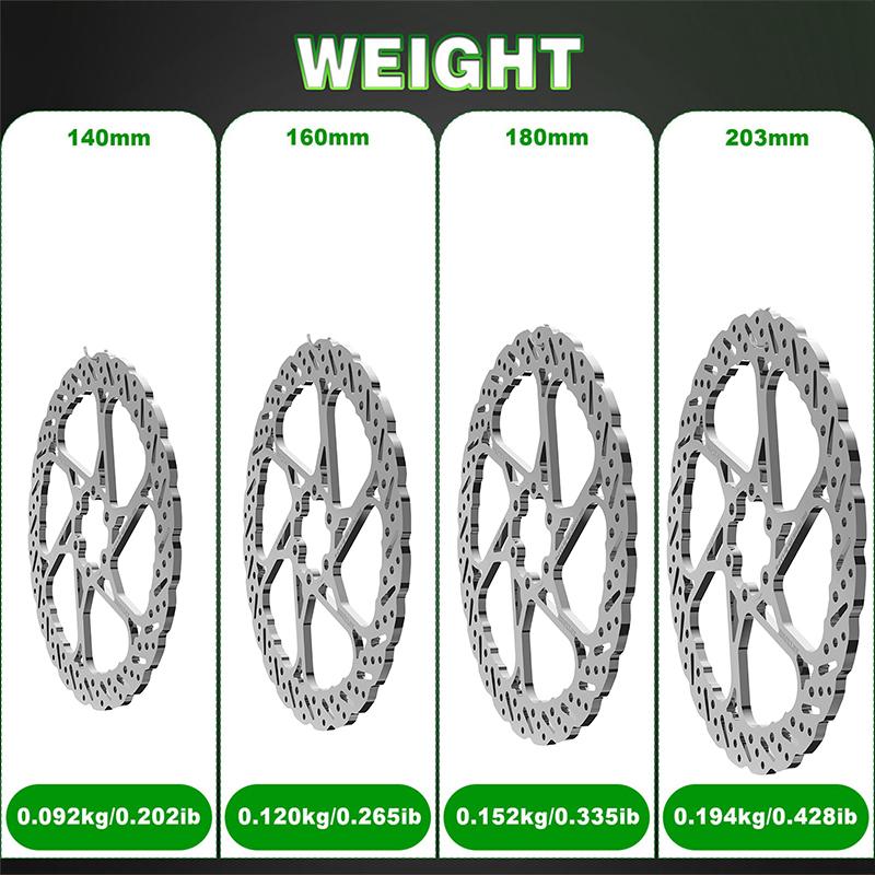 BUCKLOS Bicycle Brake Discs 140mm 160mm 180mm 203mm Bike Hydraulic Brakes Rotor Heat Dissipation Bicycle Disc Brake Rotor