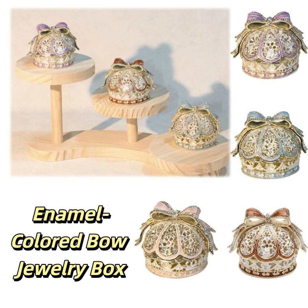 Desktop Design Enamel Color Crown Mini Size Ring Holder Creative Gift Box Room Decorations
