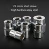 Hex Short Socket Head 1/2 Inch Drive Anti-rust Ratchet Wrench Sockets 8-36mm Hexagonal Socket for Car Repair Hand Tools