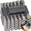 9/14Piece Hexagon Nut Driver Drill Bit Steel Socket Screwdriver Wrench Set Drill Bit Adapter Electric Impact Bolt Handle Tools