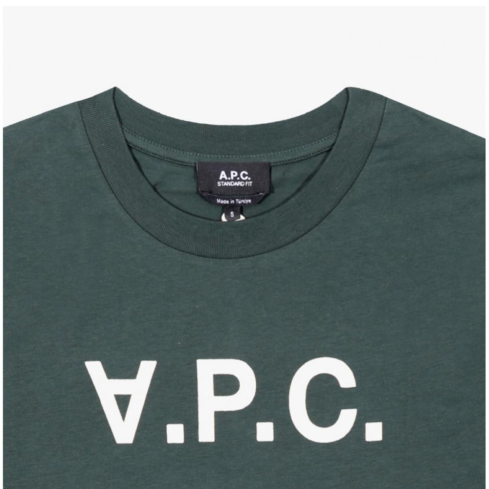 Apesse Cohbm M26384 Kma Vert Fonce Blanc Vpc Velvet Logo Standard Grand Common Short Sleeve Tee