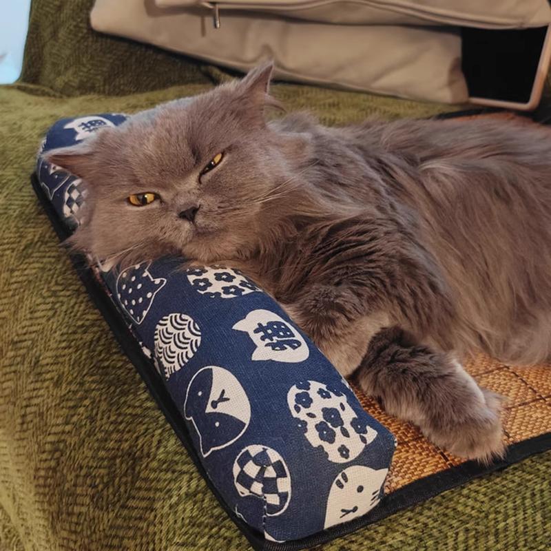 Коврик для охлаждения кошек, летний коврик для самоохлаждения питомцев, коврик для кошачьей лежанки для собак, коврик из ротангового плетения для помещений, спальная кошачья лежанка