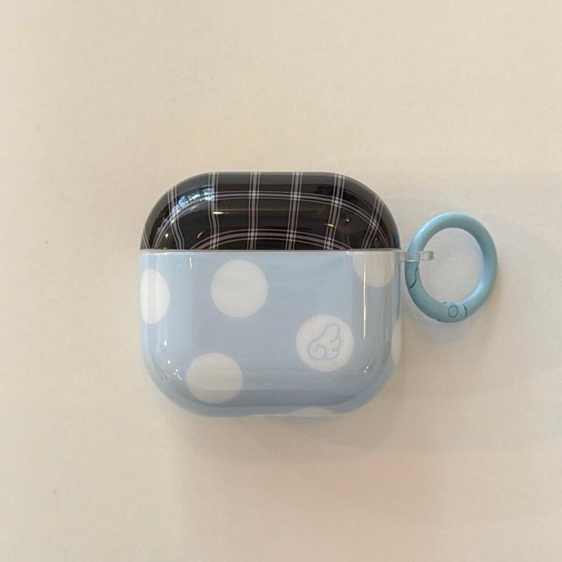 ins pink and blue white polka dot wings are suitable for Apple AirPods 1st generation protective case Pro1 Bluetooth headset case pro1.
