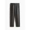 H M Belted Twill Pants Regular Fit Dark Grey