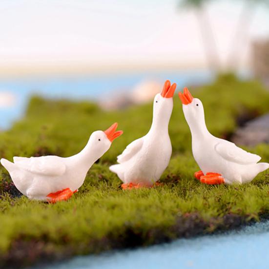 3Pcs Miniature Goosey Resin DIY Landscape Garden Terrarium Figurines Accessories KTY
