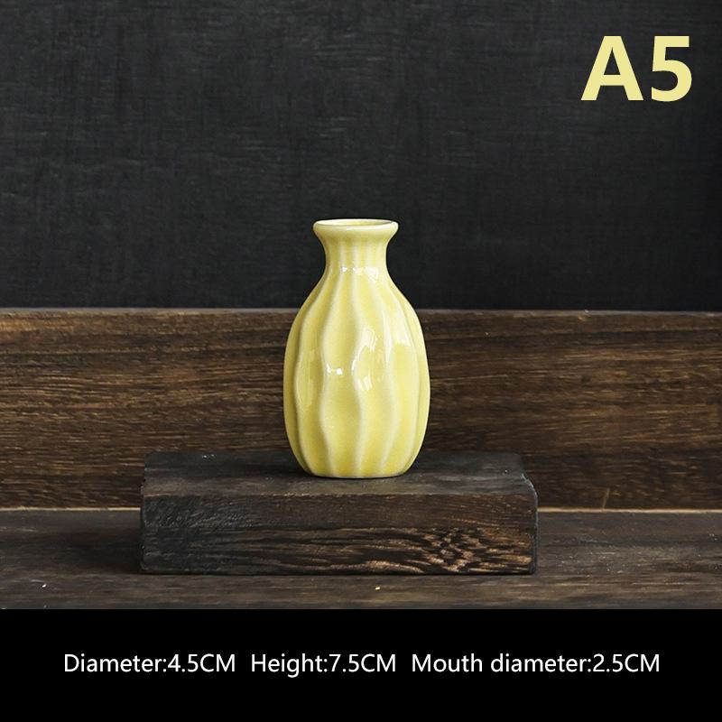 Мини-керамическая ваза для цветов, вазы для гидропоники в стиле скандинавского стиля, креативный декор комнаты, цветочные горшки для бутылок, настольные украшения, красочная ваза