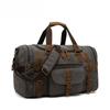 Leisure Canvas Travel Bag Leather Sports Fitness Bag Dry Wet Separation Luggage Bag More Storage