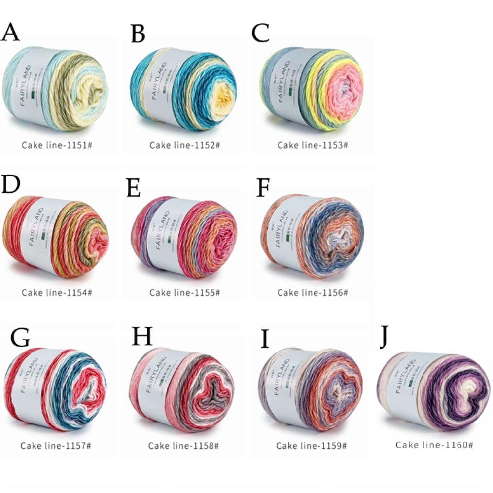 Hand-woven Rainbow Woollen Yarn 100g Multi-Color Yarn Fancy Blend Yarn Cake Yarn  Cushion