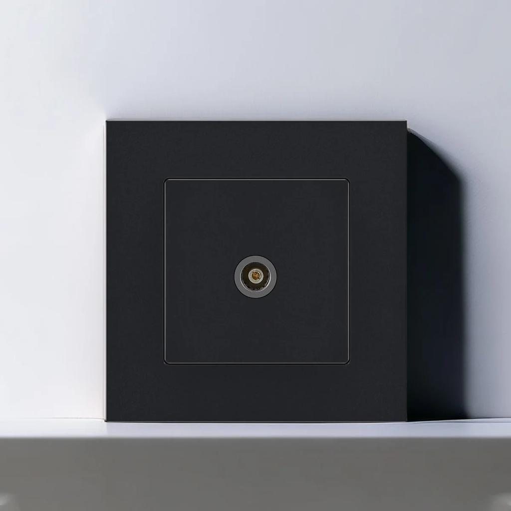 Электрическая розетка европейского немецкого русского стандарта, настенная панель розеток 16 А, европейская розетка с круглым отверстием, переменный ток 250 В, черная